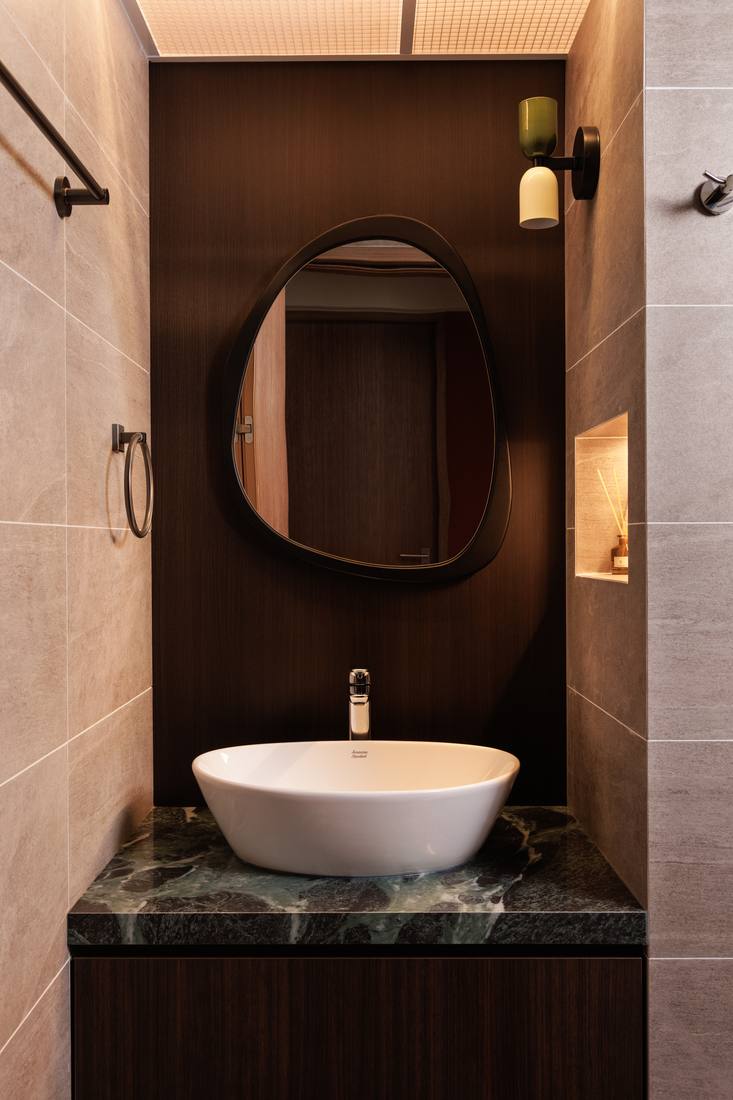 Dark powder room at 961C Tampines